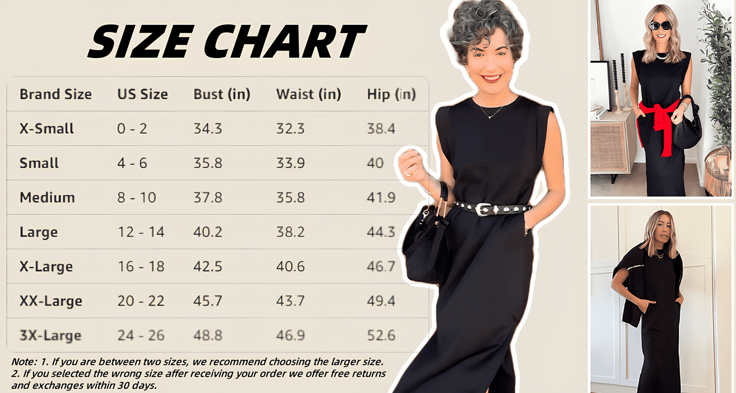 🔥Last day promotion⏰Casual Round Neck Loose Split Wrinkle-Free Long Maxi Vacation Dress with Pockets
