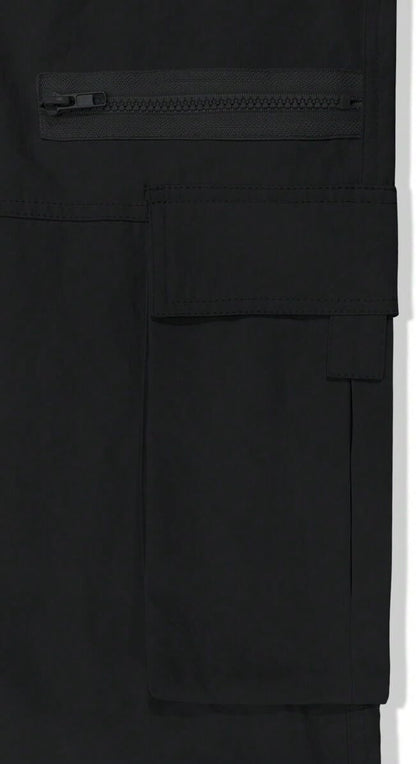 Men's Loose Solid Color All-match Pocket Drawstring Waist Overalls