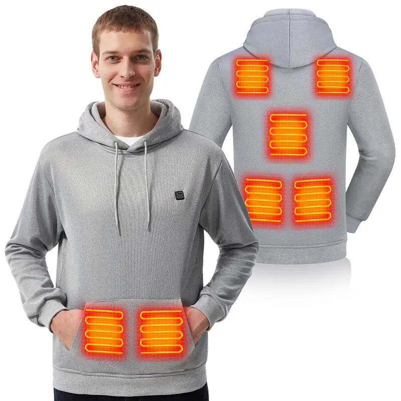 Heated Hoodie for Men – Fleece Lined, Electric Thermal Sweatshirt