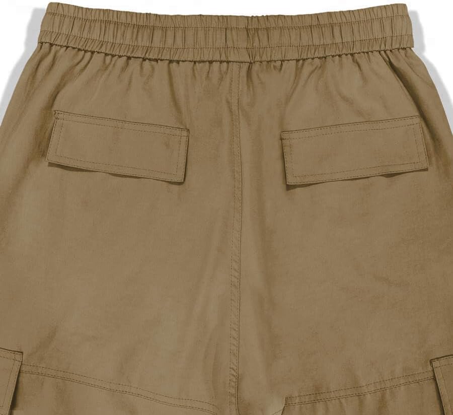 Men's Loose Solid Color All-match Pocket Drawstring Waist Overalls