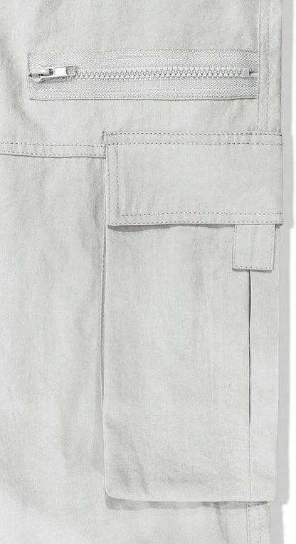 Men's Loose Solid Color All-match Pocket Drawstring Waist Overalls