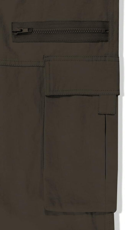 Men's Loose Solid Color All-match Pocket Drawstring Waist Overalls