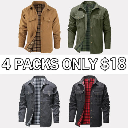 Men's Flannel Lined Shacket Jacket
