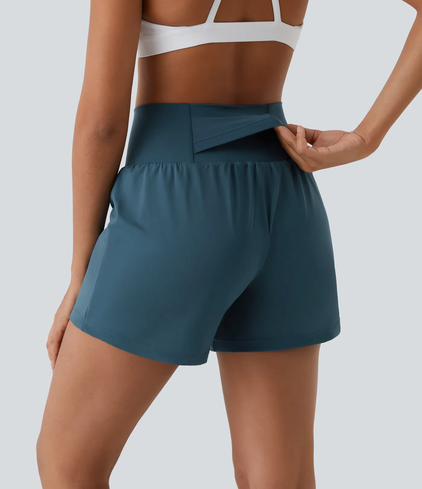 🔥Last Day Promotion!Super High Waisted Back Pocket & Side Hidden Pocket 2-in-1 Yoga Shorts