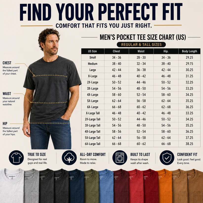 🔥Classic Heavyweight Pocket Work Tee – Relaxed Fit, Built for Everyday Work