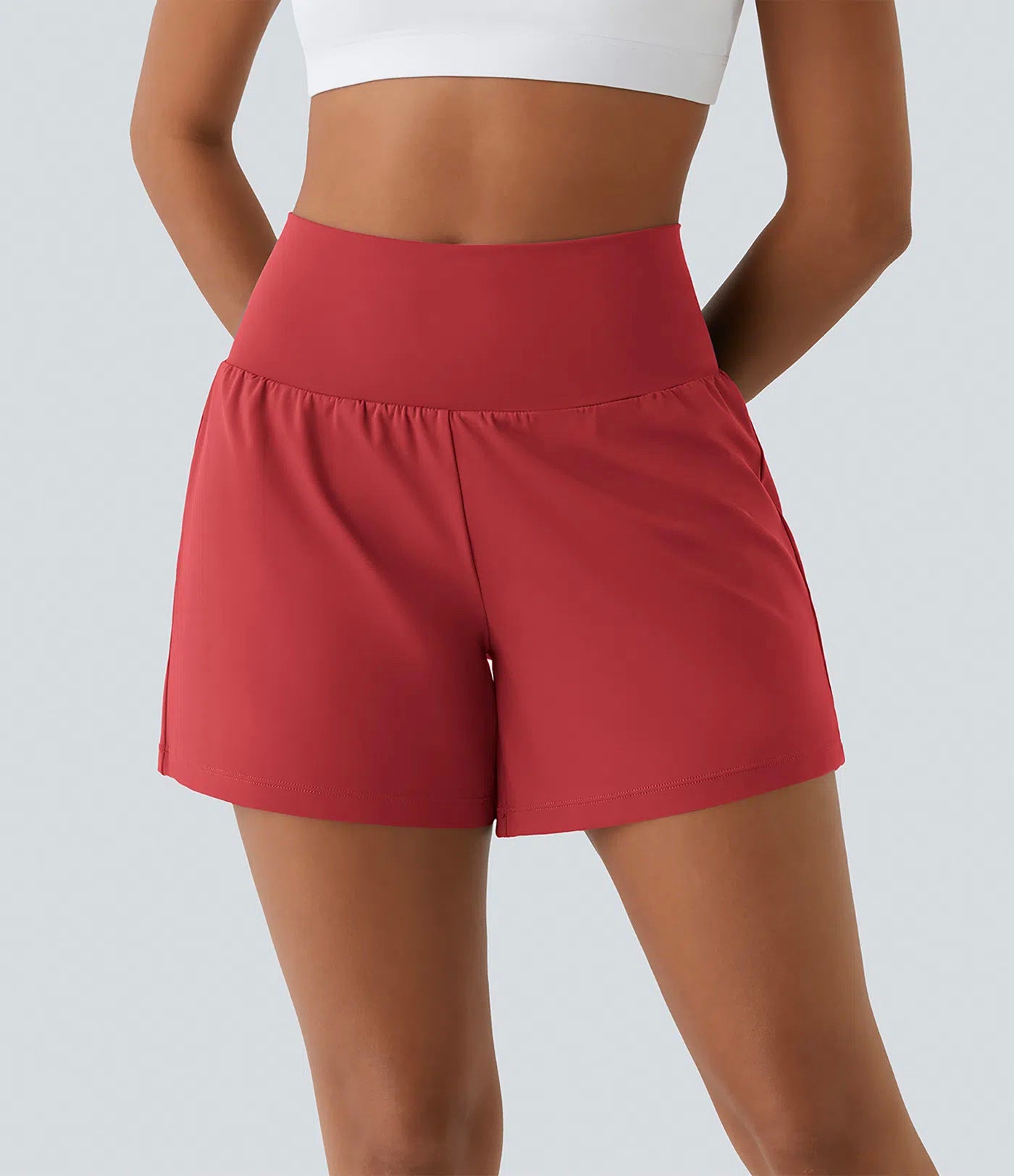 🔥Last Day Promotion!Super High Waisted Back Pocket & Side Hidden Pocket 2-in-1 Yoga Shorts
