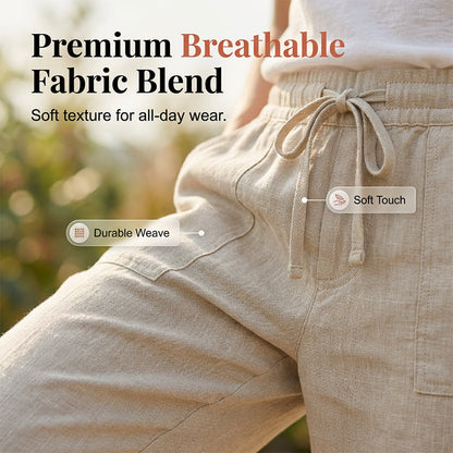 👖 LIMITED-TIME 90% OFF! ✨ Women's Cotton Linen Capris – Loose, Cropped, Rolled Cuff, Pockets 🌿