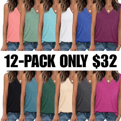 Tank Tops for Women Summer V Neck T Shirts✨ Trendy Sleeveless Basic Tee Loose Fit