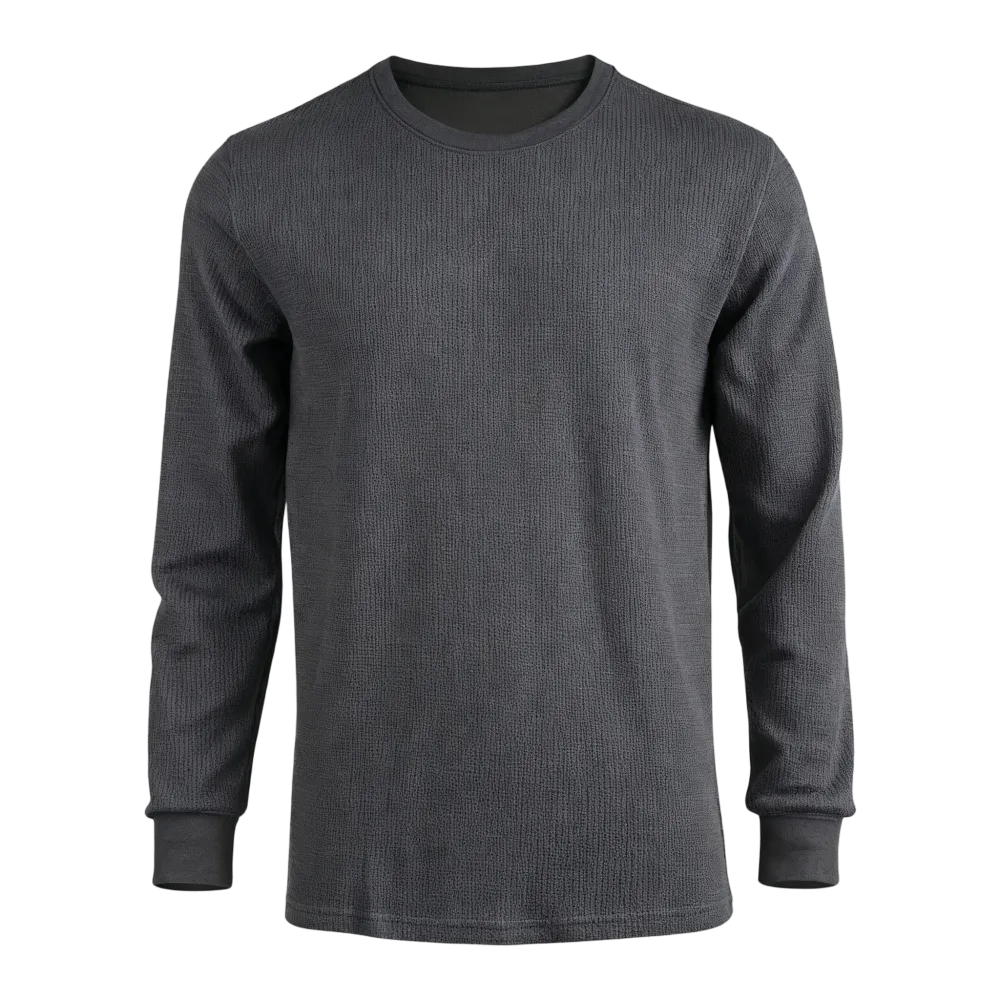 Men's Cotton Waffle-Knit Crew Neck Shirt
