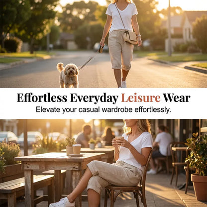 👖 LIMITED-TIME 90% OFF! ✨ Women's Cotton Linen Capris – Loose, Cropped, Rolled Cuff, Pockets 🌿