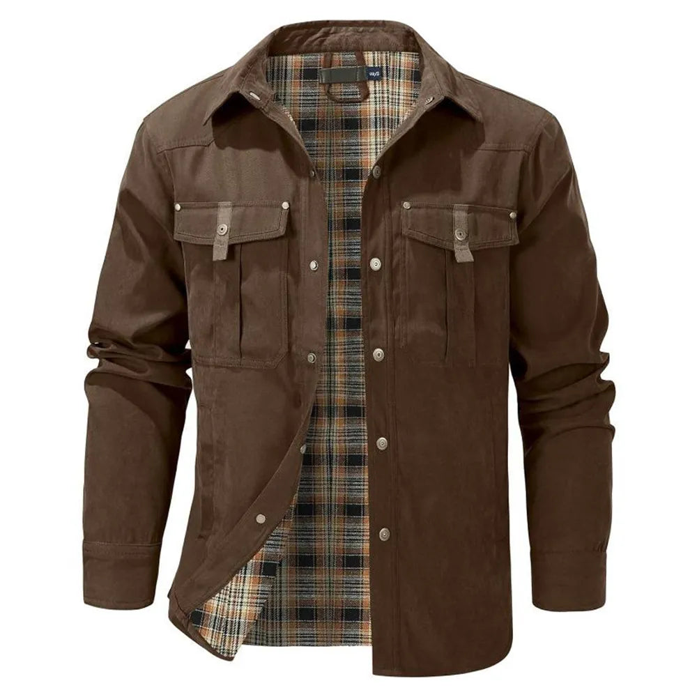 Men's Flannel Lined Shacket Jacket