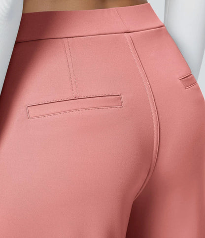 High Waisted Side Pocket Straight Leg Work Pants