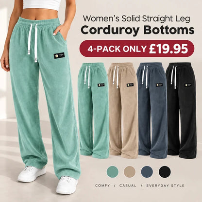 Women’s 100% Cotton Corduroy Straight-Leg Pants