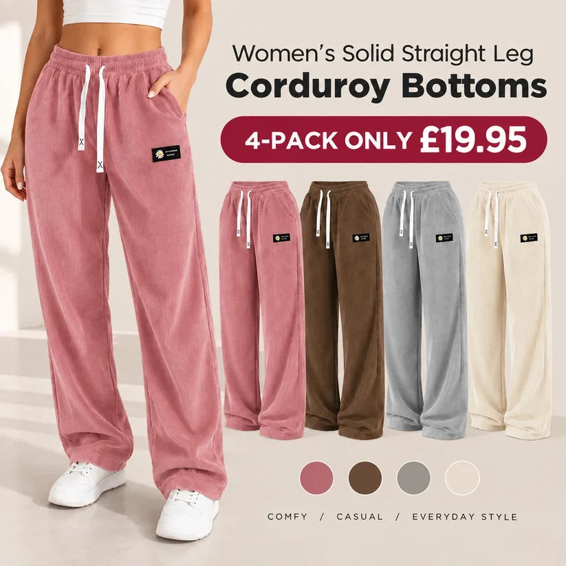Women’s 100% Cotton Corduroy Straight-Leg Pants