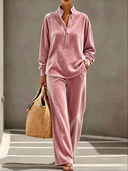 Women's Soft Velvet Two-Piece Set – Relaxed & Elegant