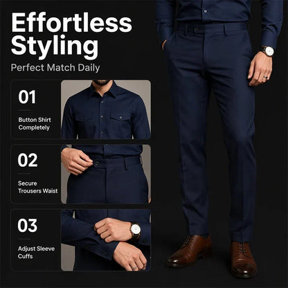 Men’s Two-Piece Matching Shirt & Pants Set – Casual Everyday Outfit