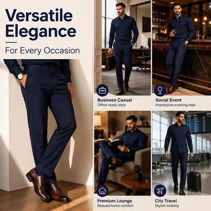 Men’s Two-Piece Matching Shirt & Pants Set – Casual Everyday Outfit